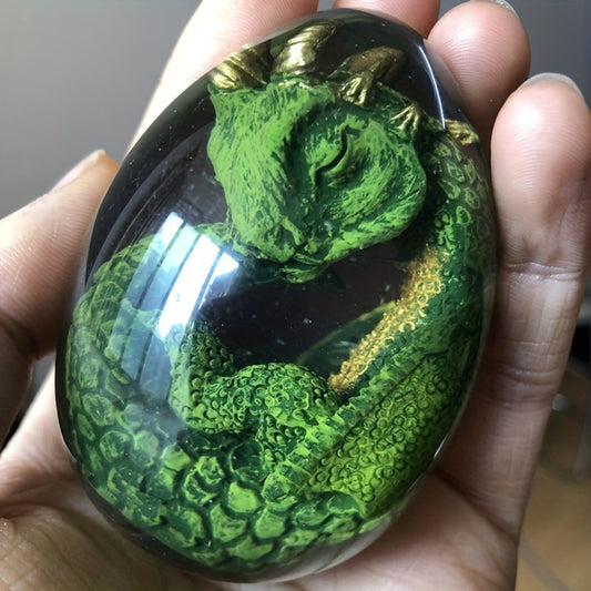Dragon Egg Statue Transparent Resin Dragon Egg Figurine Dinosaur Souvenir Collectible Craft for Entryways, Bedrooms and Living Spaces