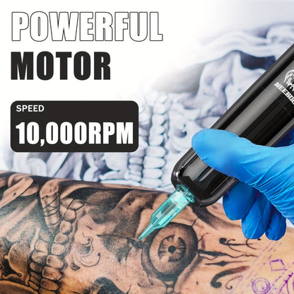 Tattoo Machine Kit Neebol Cordless Rotary Pen with 2000mAh Battery, 10 Cartridges, 7 Inks and Green Soap