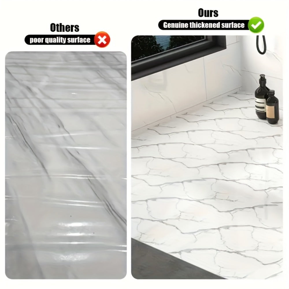 Peel and Stick Floor Tile Sticker 15.7"x118" Self-Adhesive Marble Pattern Vinyl Roll for Entryways, Bedrooms and Living Spaces