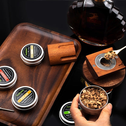 Whiskey Smoker Kit with 4 Wood Chip Flavors & Filters, Cocktail Smoker Set, Whiskey Gifts for Men