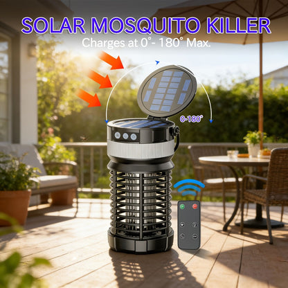Solar and USB-C Insect Zapper Lantern with 4000mAh Label, Remote Control and Adjustable Panel