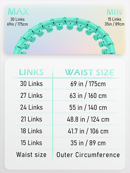 Weighted Hula Hoop Exercise Ring 69" – Smart Pilates Circle with 30 Detachable Knots, Plus Size Adjustable Fitness Hoop for Adults