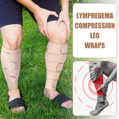 Compression Leg Wraps 2pcs Adjustable Lower Leg Support – Shin Splint Wrap for Leg Heaviness, Fatigue & Swelling Relief