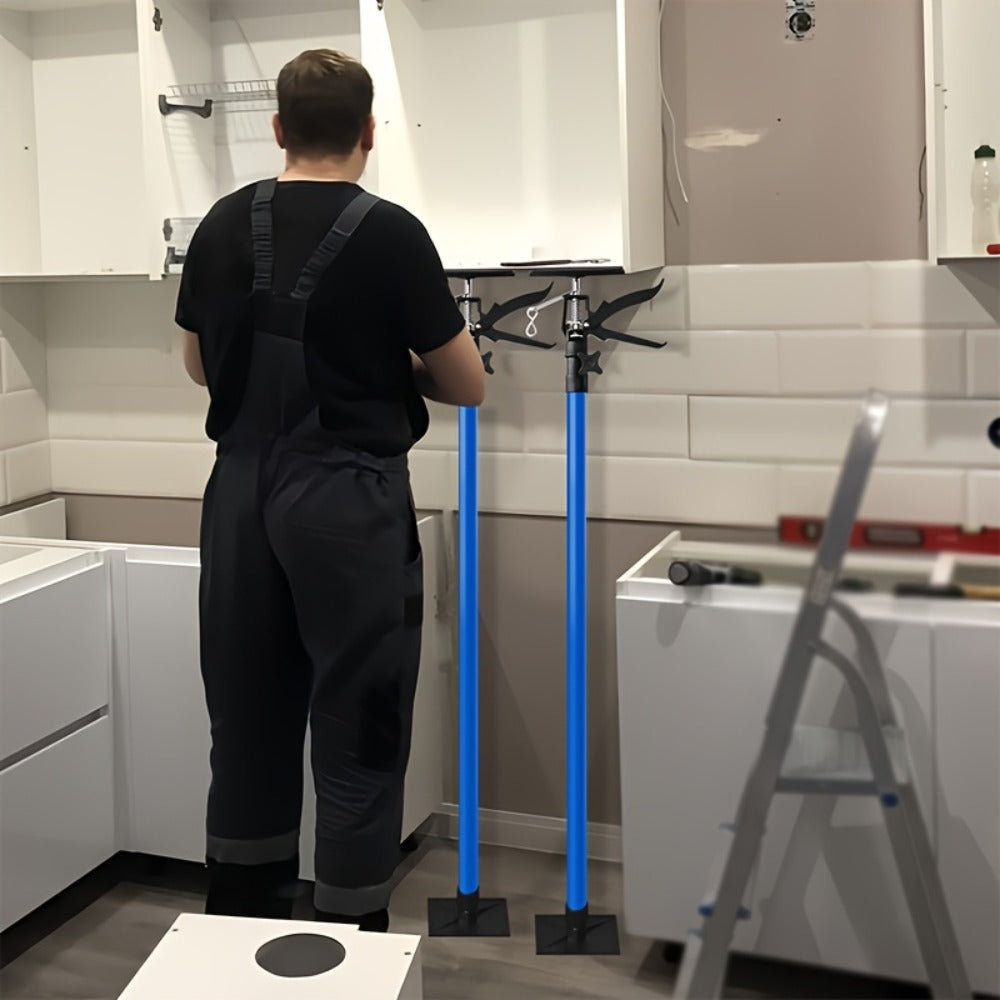 Adjustable Steel Support Rods for Drywall & Cabinet Installation, Extendable Construction Support Poles 19.7"-45.3" / 45"-114"