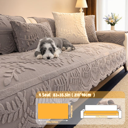 Sofa Cover Quilted Plush-Texture Panels in 35.5-Inch Width for 1 to 4 Seats, Backrest or Armrest