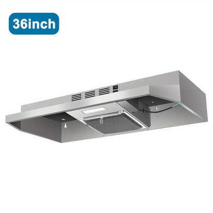 Range Hood 36 Inch Under Cabinet Ducted Ductless Convertible Stainless Steel 350CFM 2-Speed for Home Cooking, Dining and Outdoor Meals