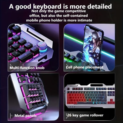 RGB Gaming Keyboard and Mouse Combo Wired USB, Backlit Keyboard & Mouse Set for PC Desktop Laptop Windows