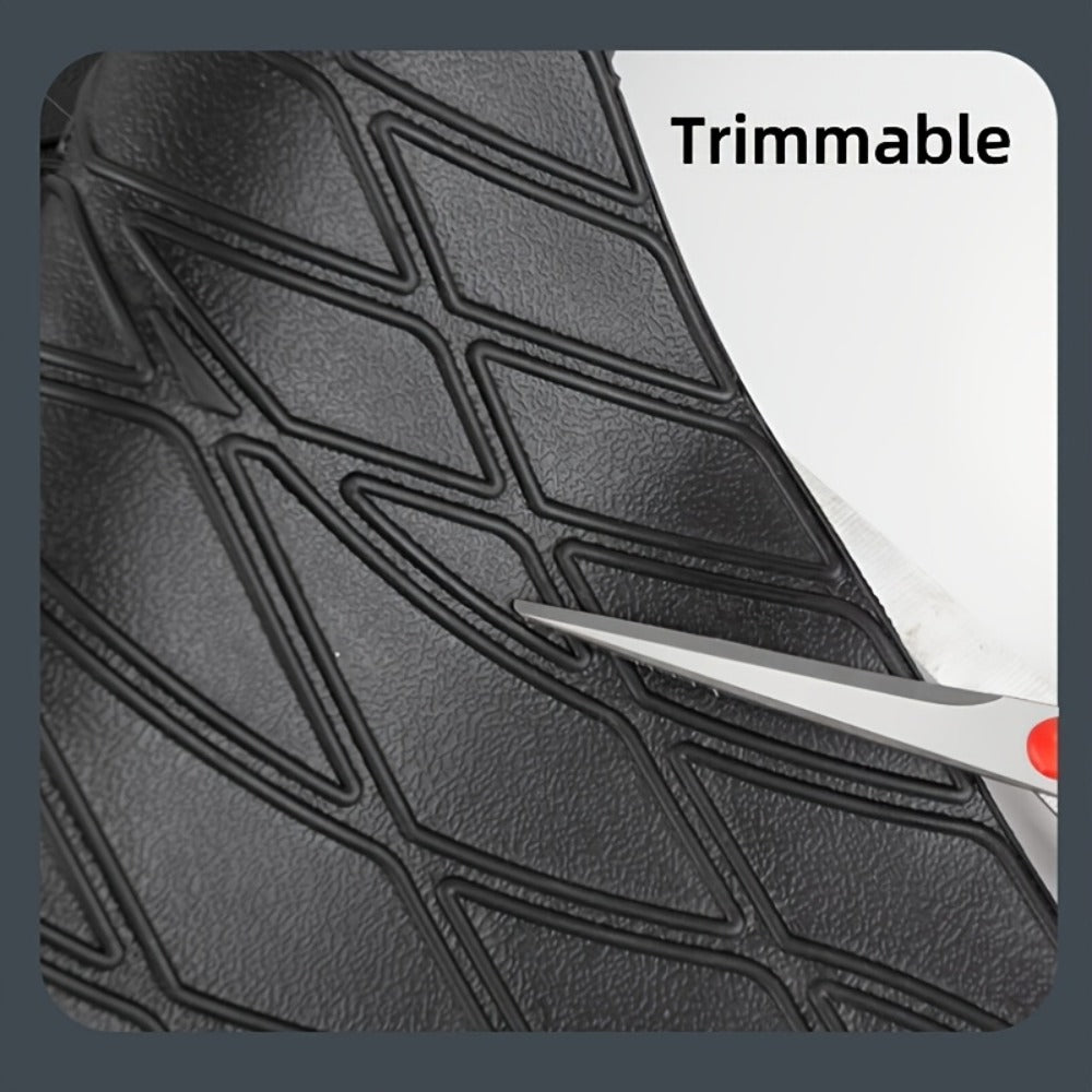 Trunk Cargo Liner Rubber Mat Universal Fit – All Weather Waterproof Trunk Mat with Seat Back Protector, Trim-to-Fit for Cars, SUV & Sedan