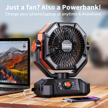Portable Fan 20000mAh Rechargeable Outdoor Model with Stepless Speed Control and Remote Control