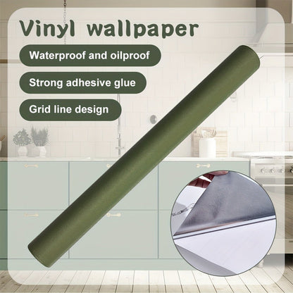 Peel and Stick Wallpaper Textured Matcha Green | Self-Adhesive Contact Paper 23.62"x118.1" Roll | Removable Wall Covering for Kitchen