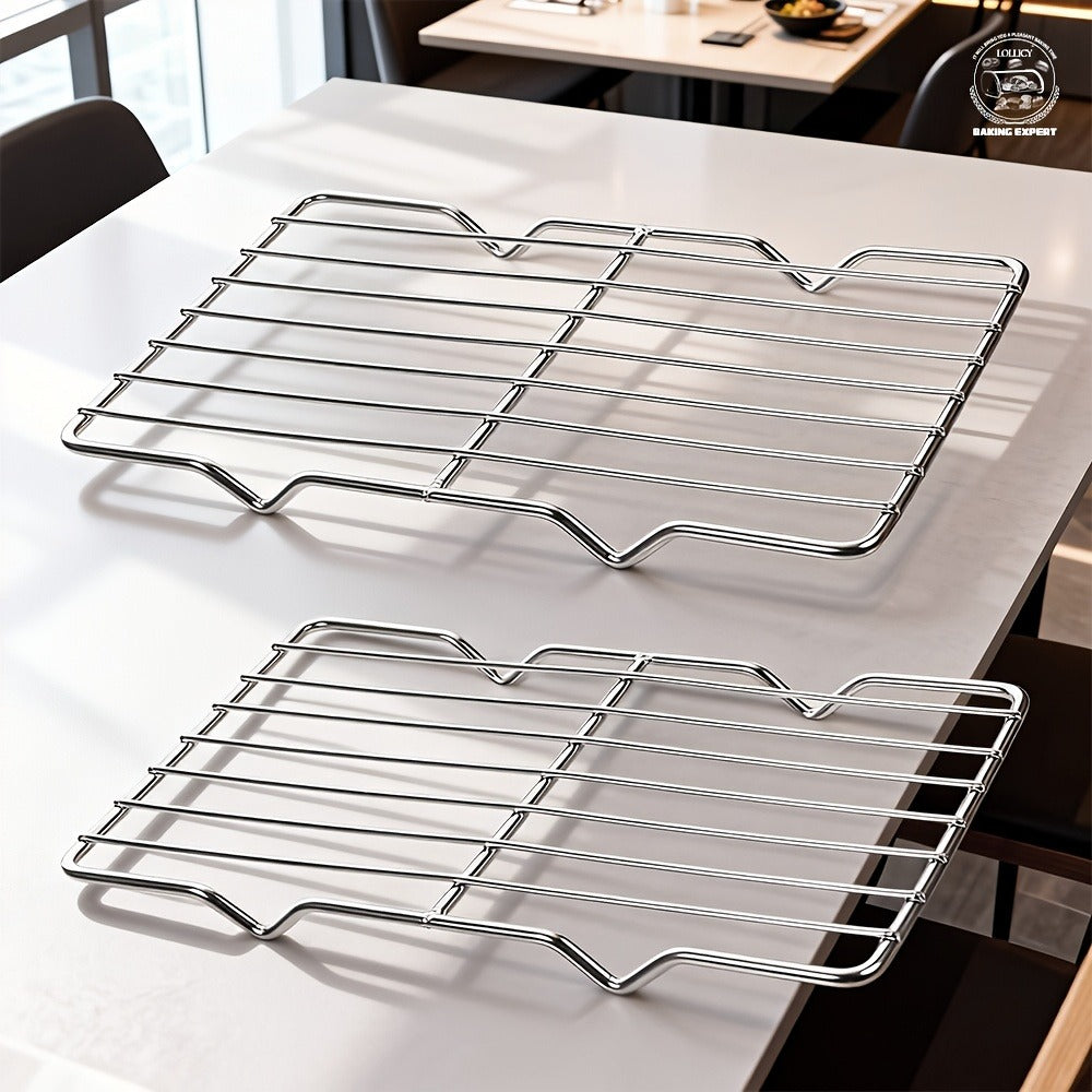 Cooling Rack 2pcs, Heavy Duty Carbon Steel Baking Rack for Cookies, Cakes and Roasting, Oven Safe Wire Rack for Grilling Turkey