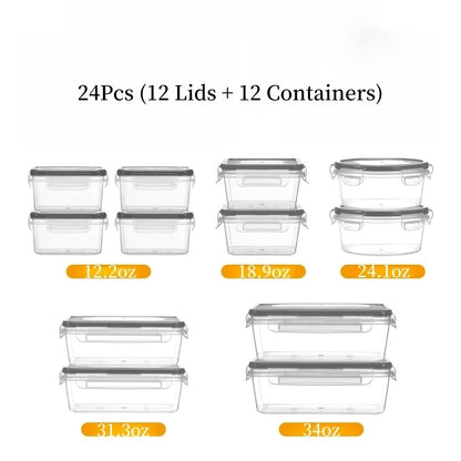 Food Storage Containers with Lids Airtight Plastic Meal Prep Containers Stackable Leak Proof BPA Free for Pantry Kitchen Refrigerator