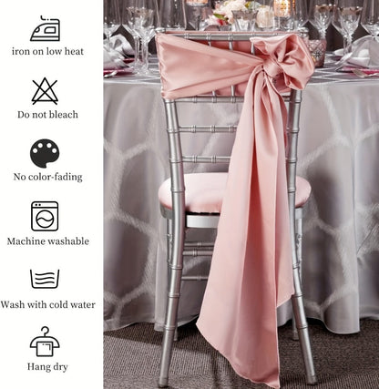 100pcs Satin Chair Sashes Bows for Wedding Banquet Party Event Decoration, 13 Colors, 18×275cm