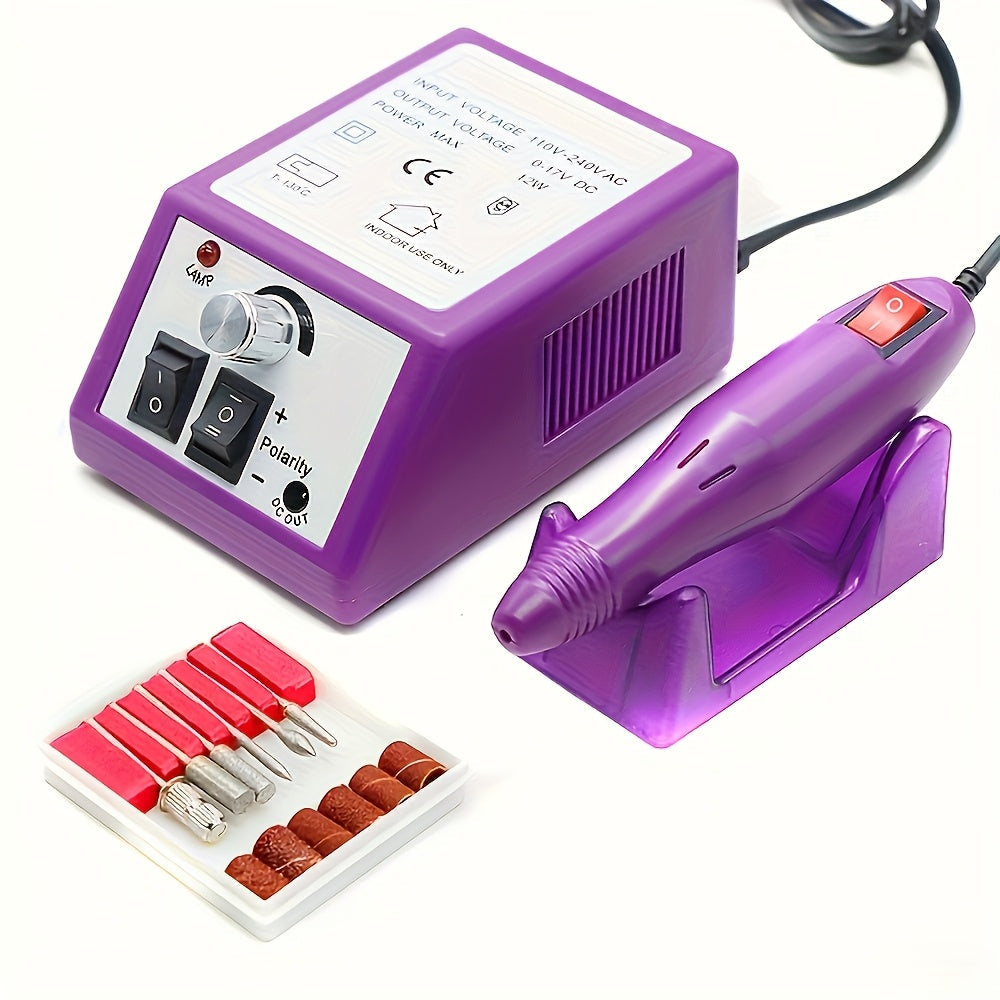 Electric Nail Drill 20000 RPM Console Kit with 6 Bits, 50 Sanding Bands and Standard or 8-in-1 Options