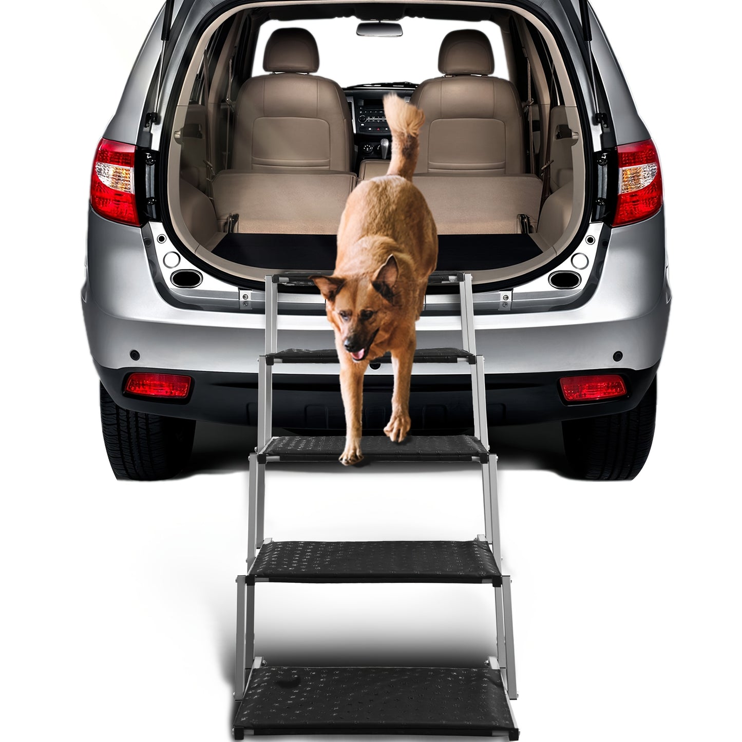 Dog Ramp for Car SUV Truck Portable Folding Pet Steps – Non-Slip Surface Lightweight Dog Car Ramp for Large Dogs