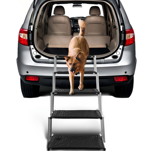 Dog Ramp for Car SUV Truck Portable Folding Pet Steps – Non-Slip Surface Lightweight Dog Car Ramp for Large Dogs