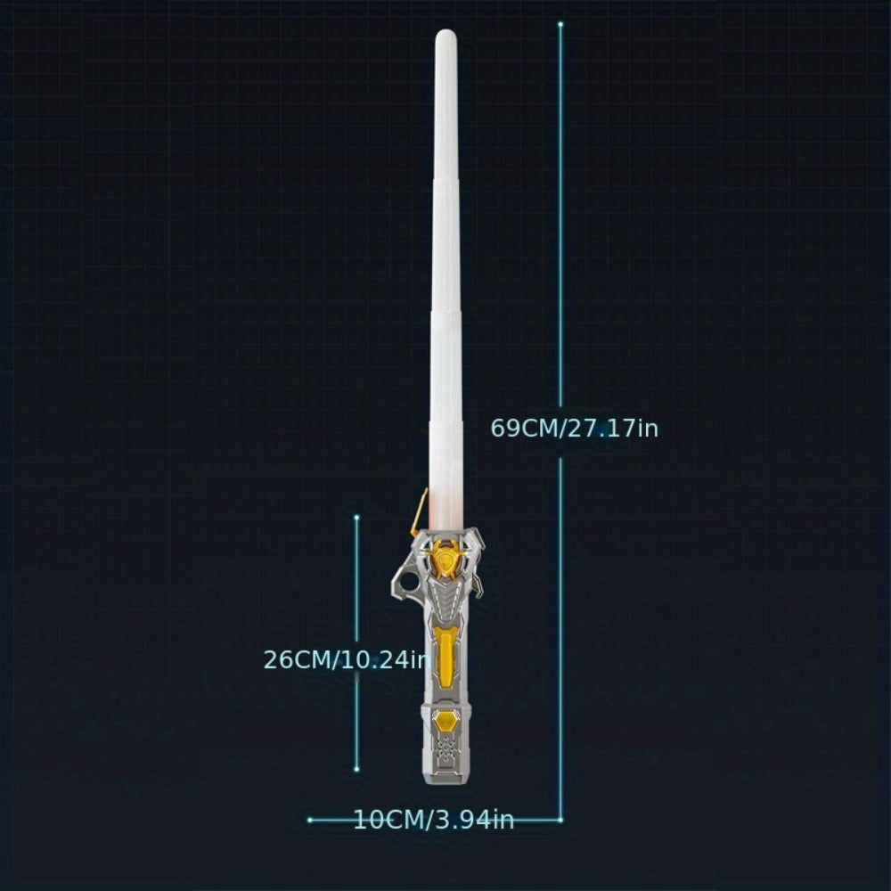 RGB Light-Up Saber Toy 16 Colors Rechargeable Light Sword with Gravity Sensor & Sound Effects