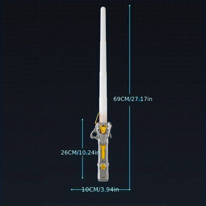 RGB Light-Up Saber Toy 16 Colors Rechargeable Light Sword with Gravity Sensor & Sound Effects