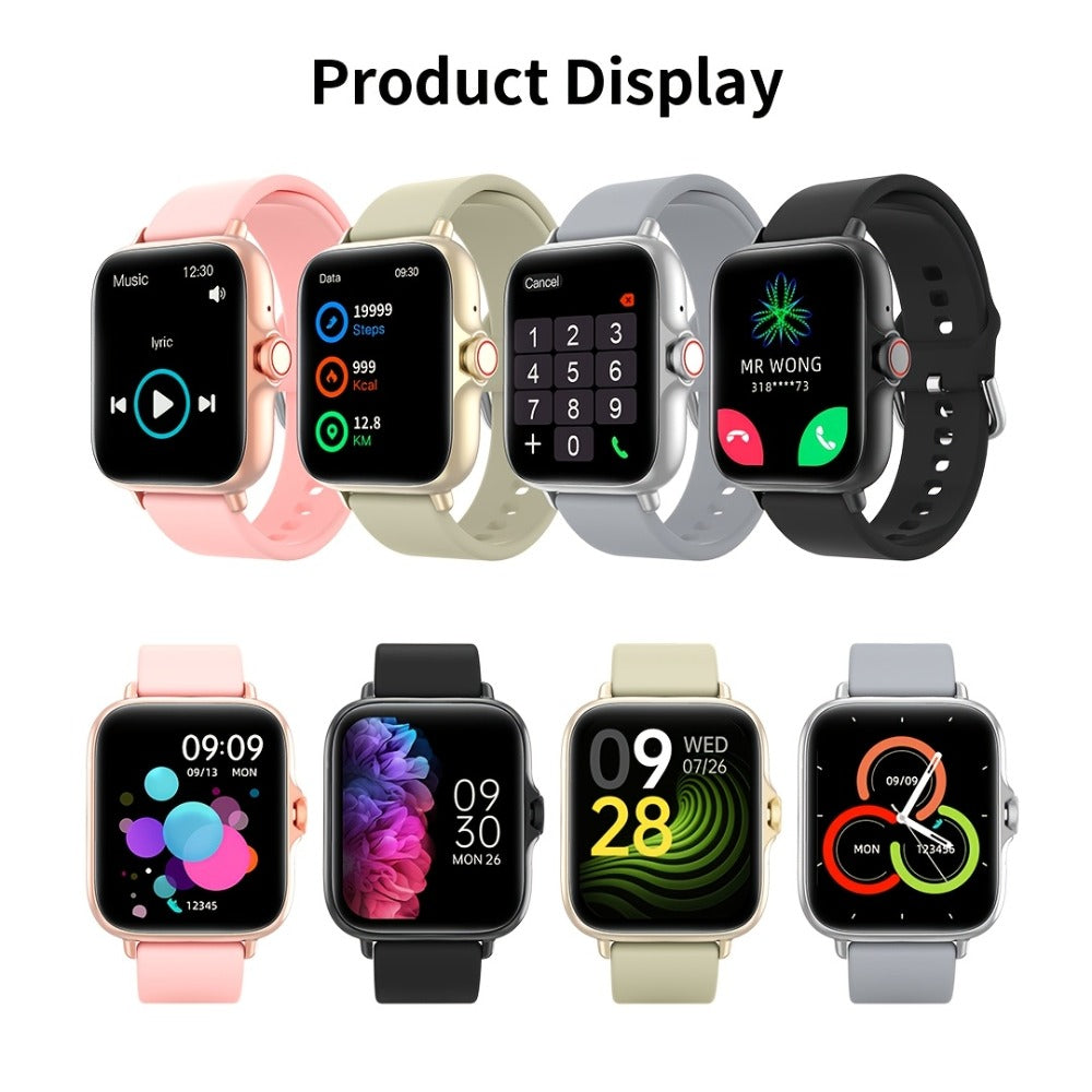 Smartwatch Large Screen with Wireless Calling & Message Alerts, Full Touch HD Display, Heart Rate, Blood Oxygen, Sleep and Stress Readouts