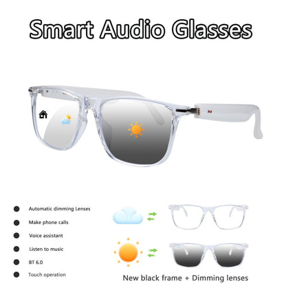 Smart Glasses Photochromic Bluetooth Audio Eyewear with Magnetic Charging and Four Frame Color Options
