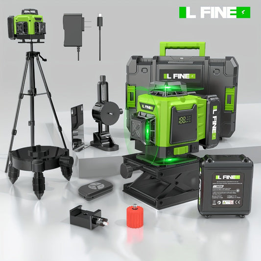 Laser Level 16 Line 4D Green Self-Leveling with Tripod 360 Degree Rotary Cross Line High for Entryways, Bedrooms and Living Spaces