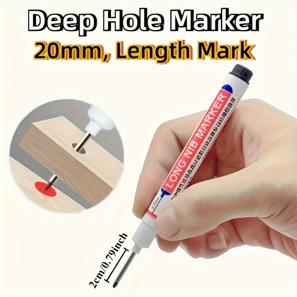 Deep Hole Marking Pens 29 Pack – Long Point Oil-Based Woodworking Markers, Multi-Color Red Blue Black Pencils for Wood, Ceramic