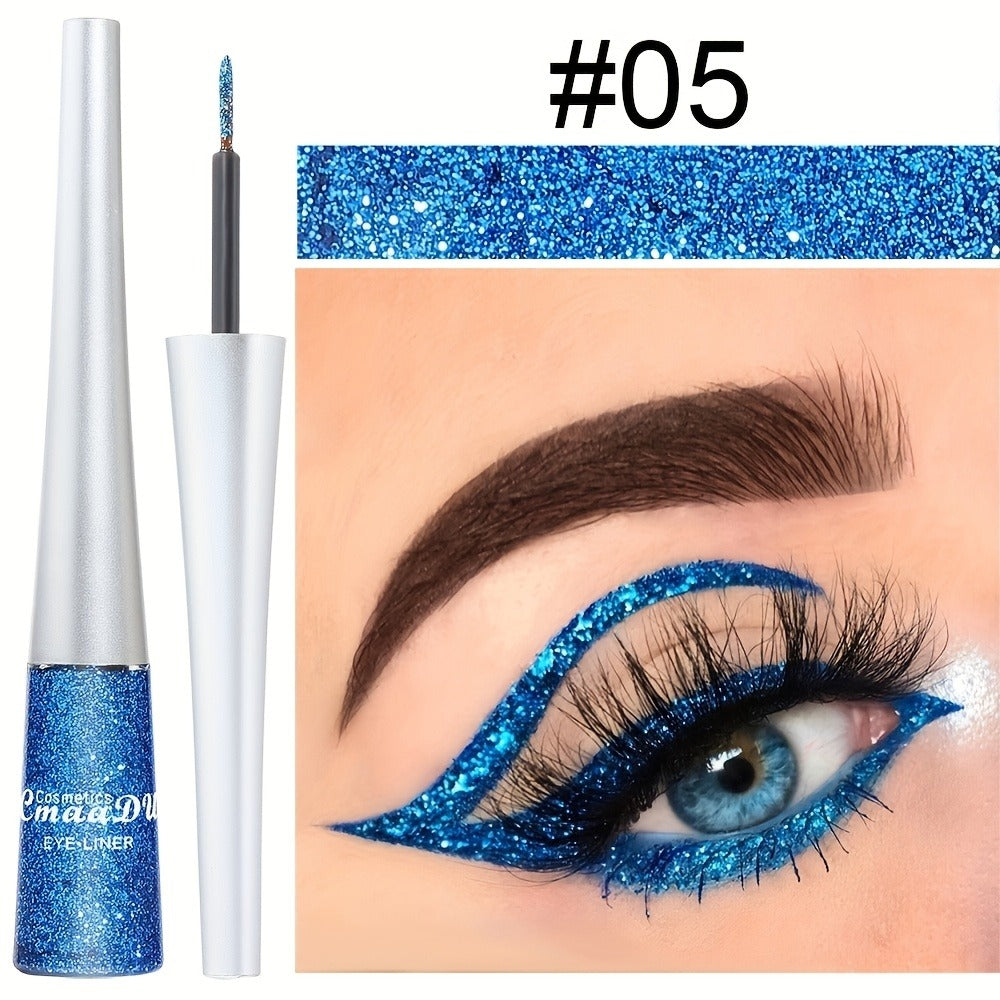 Glitter Liquid Eyeliner Set 16 Colors Waterproof Shimmer Metallic Eye Liner Pen Kit – Long-Lasting Smudge-Proof Sparkle Eye Makeup for Party