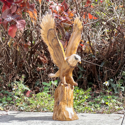 Eagle Statue 15.5-Inch Lifelike Resin Sculpture, Majestic Bald Eagle Figurine for Outdoor Garden, Patio, Yard & Indoor Home Decor