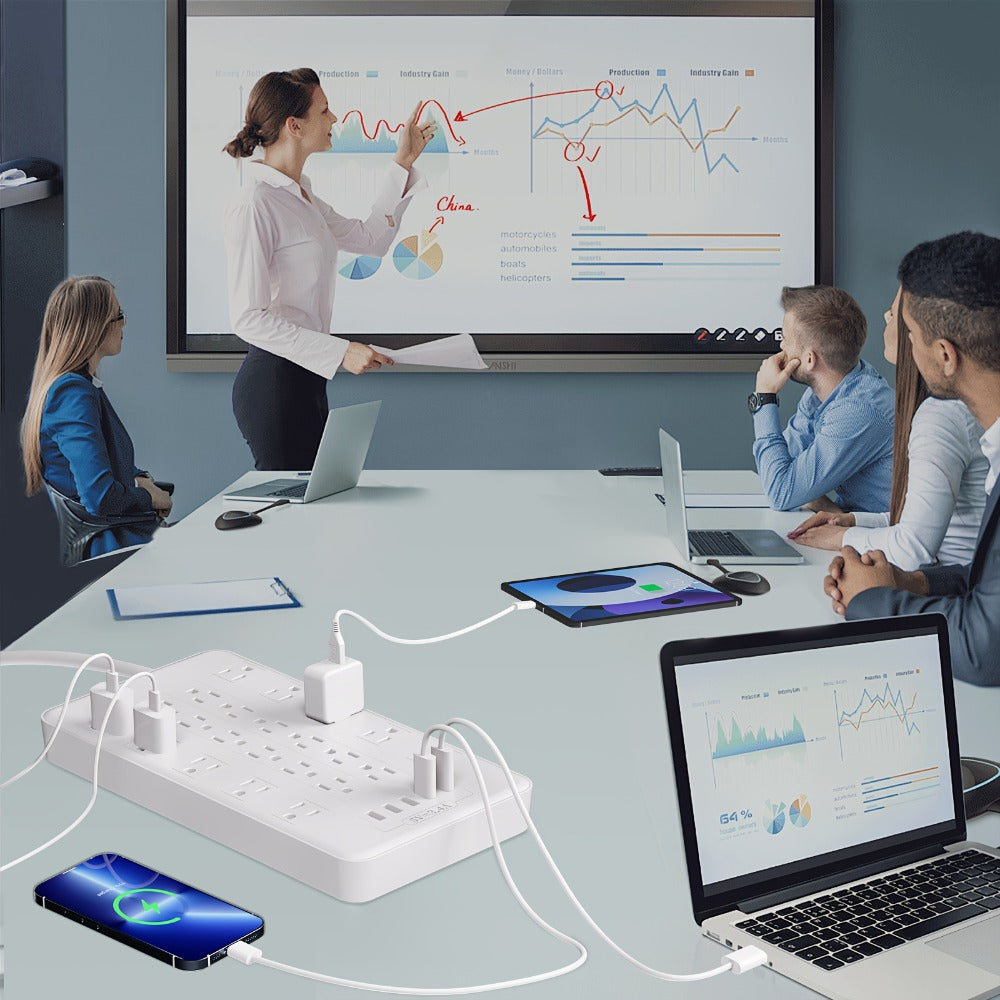 Surge Protector Power Strip with USB C Ports 22 AC Outlets 5 USB Ports - 6ft Flat Plug Extension for an Everyday Personal Care Routine