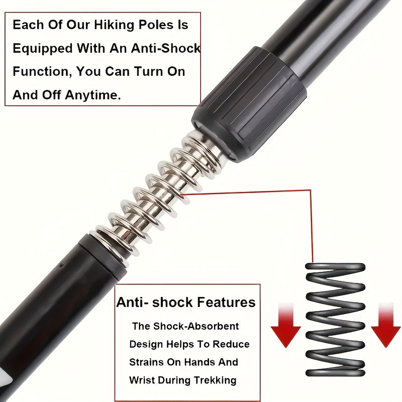 Adjustable Hiking Stick Aluminum Alloy – Lightweight Foldable Walking Pole with Quick Lock for Men & Women | Portable Trekking Cane