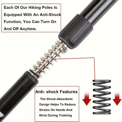 Adjustable Hiking Stick Aluminum Alloy – Lightweight Foldable Walking Pole with Quick Lock for Men & Women | Portable Trekking Cane