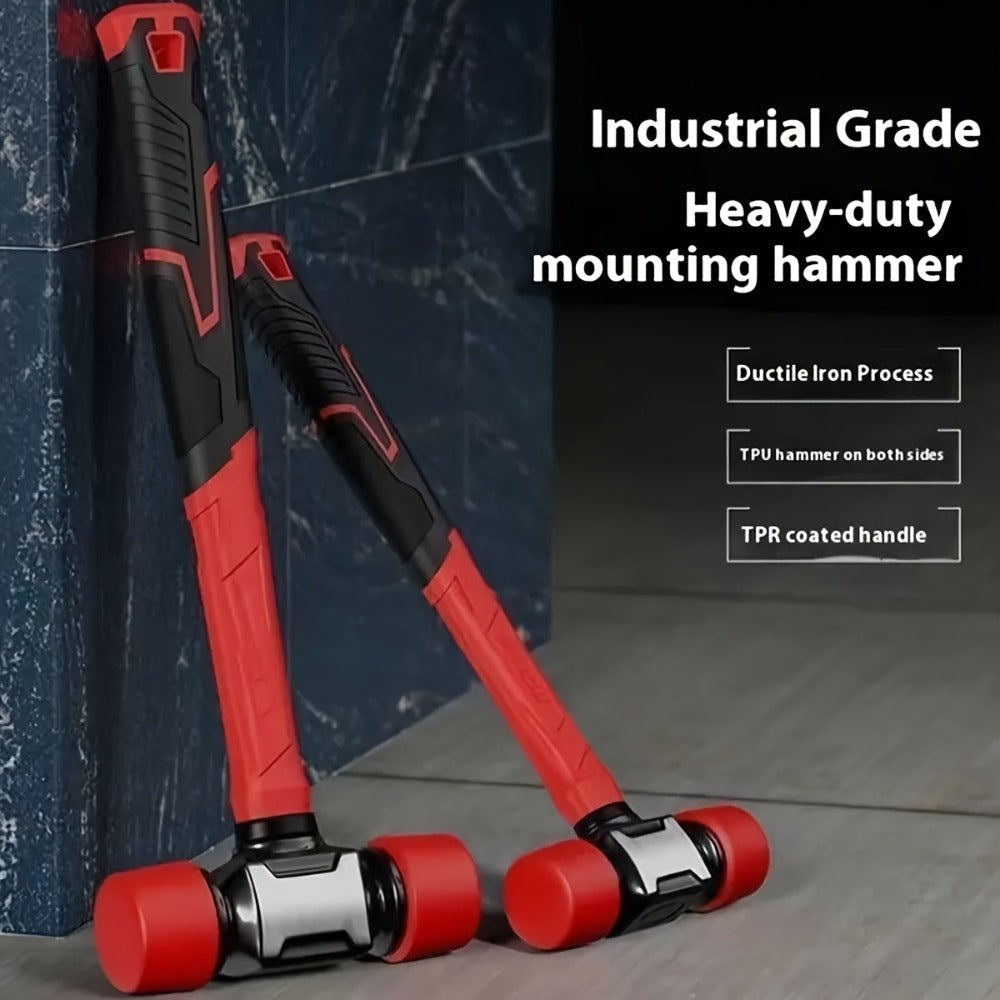 Rubber Mallet Hammer Heavy Duty 27mm & 36mm, Dead Blow Installation Hammer for Flooring Tile Carpentry Renovation