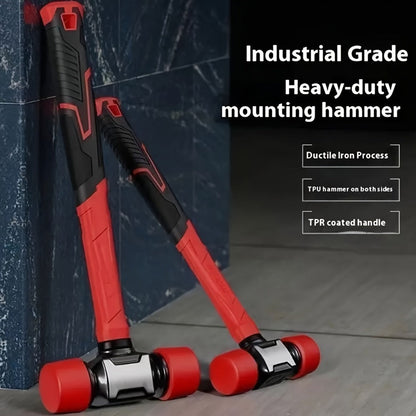 Rubber Mallet Hammer Heavy Duty 27mm & 36mm, Dead Blow Installation Hammer for Flooring Tile Carpentry Renovation