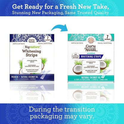Hydrogen Peroxide Whitening Strips 7-Day Treatment, Non-Slip Dry Strip Technology with Coconut Oil Formula