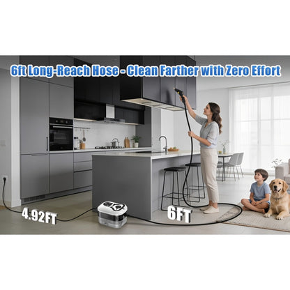 Portable Steam Cleaner High Pressure High Temperature with 3 Brush Heads Handheld Steam Cleaner for Bathroom Kitchen Furniture Car Home