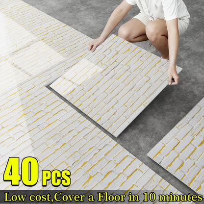 Marble Floor & Wall Decals 40-Pack Self-Adhesive Waterproof Removable Vinyl Sheets – Luxury Marble Pattern Tile Stickers for Bathroom