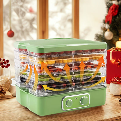 Food Dehydrator Machine 5-Tray BPA-Free Stackable 240W Digital Temperature Control 95-158°F Quiet 33dB Overheat Protection for Jerky Fruit