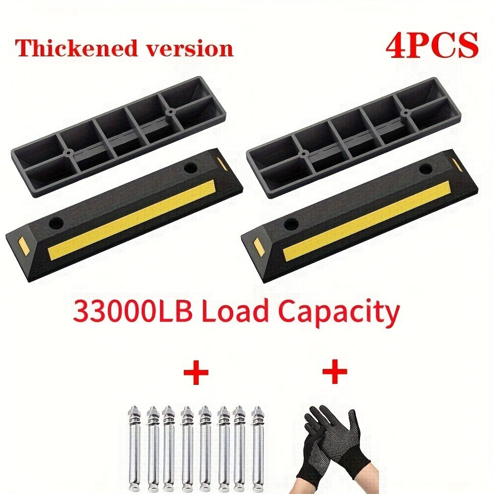 Garage Parking Curb Stop Rubber Wheel Stop 21 Inch Heavy Duty Car Tire Guide Railing for Garage Floor Wall Protector Vehicle Parking Aid 1pc