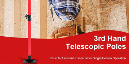Telescopic Support Rod Adjustable 11.8-114in Anti-Slip Third Hand Support System 2pcs Drywall for Entryways, Bedrooms and Living Spaces