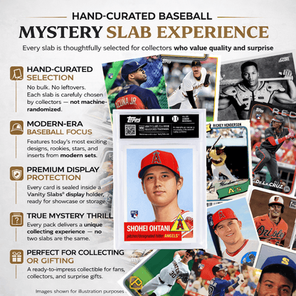 Sports Trading Cards, Baseball Mystery Vanity Slab with White Label or Two-Slab Options for Collectors