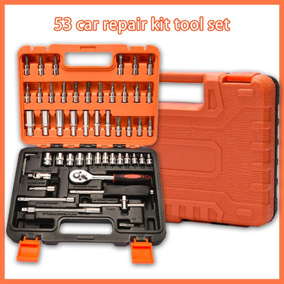 Professional Auto & Bicycle Repair Tool Set 50/53PCS – Ratchet Wrench Kit | Racing-Grade Car Maintenance Tools | Socket Set for Auto Parts