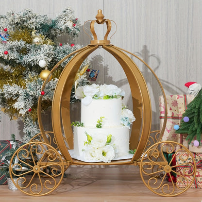 Cinderella Pumpkin Carriage Cake Stand 25 Inch - Princess Wedding Centerpiece Decoration for Entryways, Bedrooms and Living Spaces