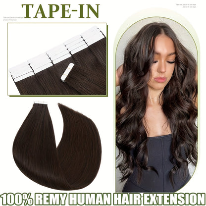 Hair Extensions Straight Brazilian Remy Human Hair Tape-In Set with 10 Pieces, 12–24-Inch Lengths and 11 Colors