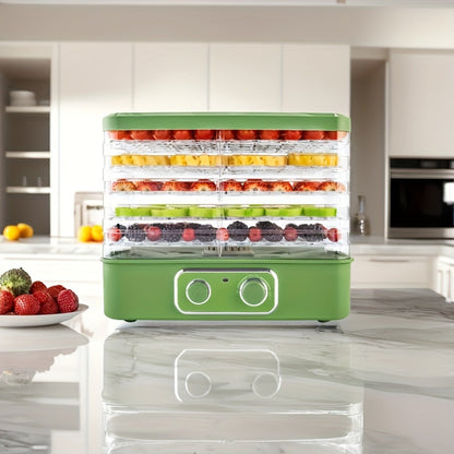Food Dehydrator Machine 5-Tray BPA-Free Stackable 240W Digital Temperature Control 95-158°F Quiet 33dB Overheat Protection for Jerky Fruit
