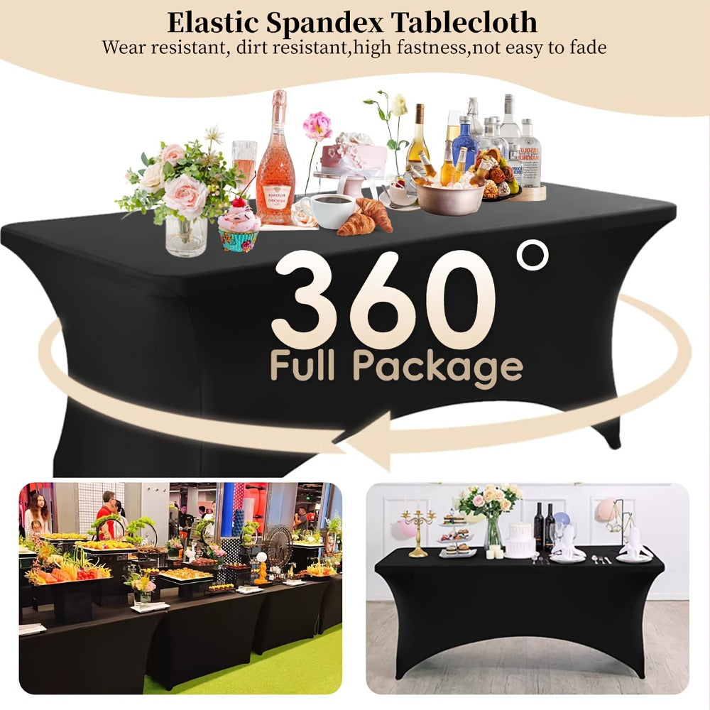 Spandex Tablecloth for 6 ft Rectangle Tables, Elastic Fitted Table Cover for Events, Parties, Weddings & Banquets