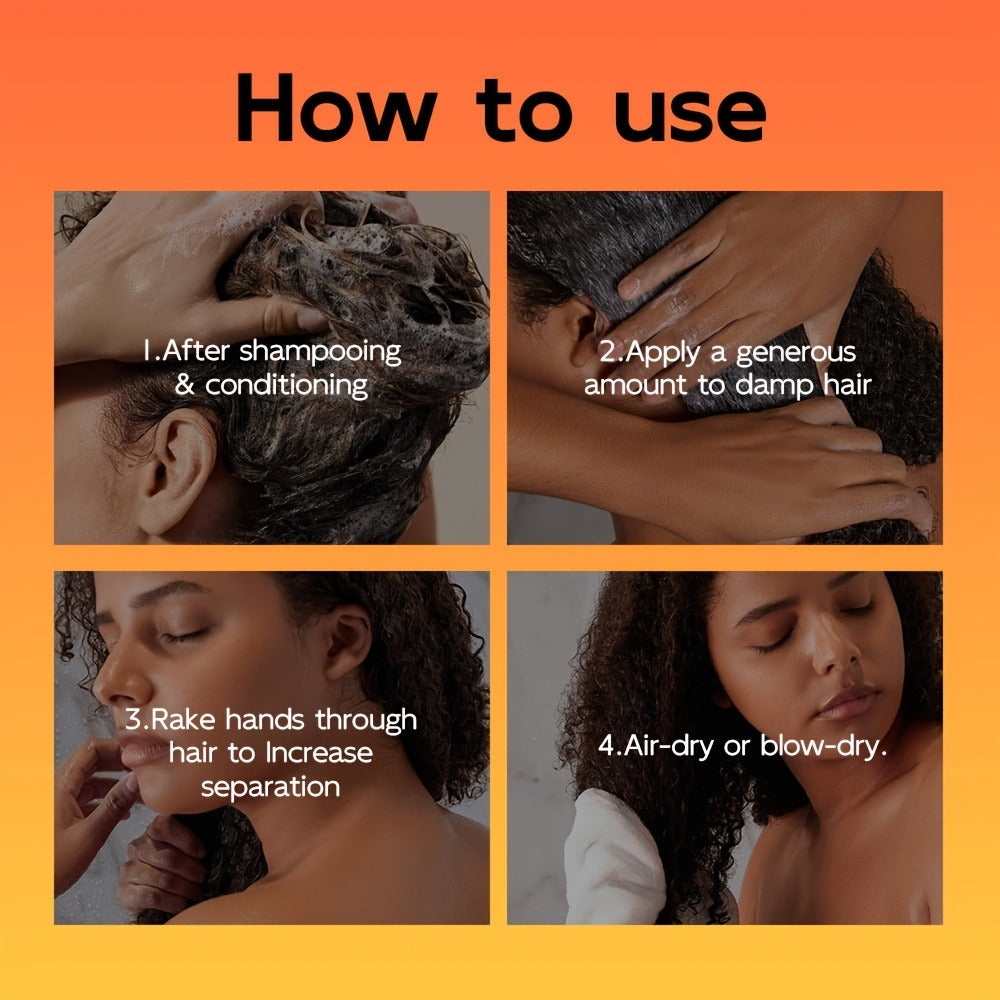 Castor Oil Curl Defining Cream 2-Pack, Deep Moisture Curl Styler with Rosemary & Coconut Oil, Frizz Control