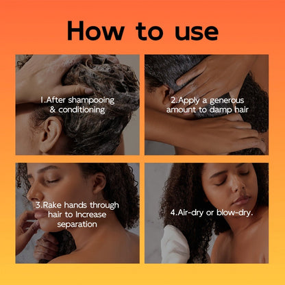 Castor Oil Curl Defining Cream 2-Pack, Deep Moisture Curl Styler with Rosemary & Coconut Oil, Frizz Control