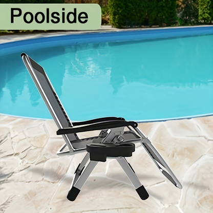 Zero Gravity Chair Outdoor Recliner – 440LBS Capacity, 4-Inch Thick Cushion, Upgraded Aluminum Lock, Cup Holder & Headrest, Breathable Mesh