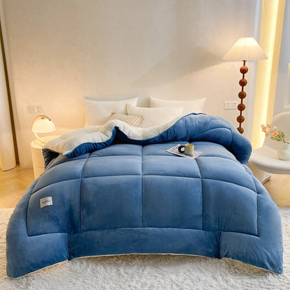 Box-Quilted Solid Comforter in Five Colors with Twin, Full, Queen and King Dimension Options