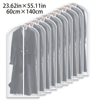 Garment Bags 10 Pack Waterproof Transparent – Hanging Clothes Storage Bags with Full Zipper for Wardrobe, Travel & Closet Organization